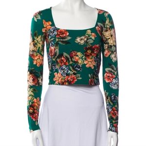 Alice + Olivia DELAINA FLORAL CROP TOP size S